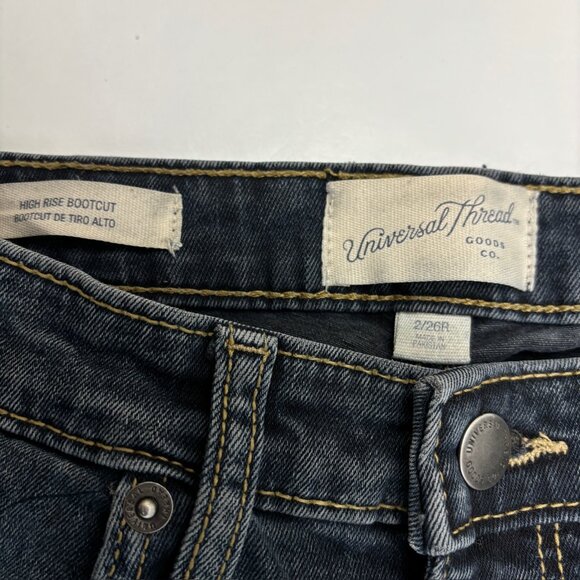 Universal Thread High Rise Bootcut Women's size 2 Dark Wash Blue Denim Jeans - Picture 2 of 4
